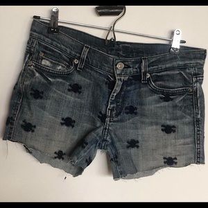 Super Cute Skull Embroidery Shorts
